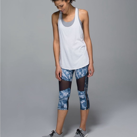 lululemon athletica Pants - Lululemon "Mesh with Me" crops size 6